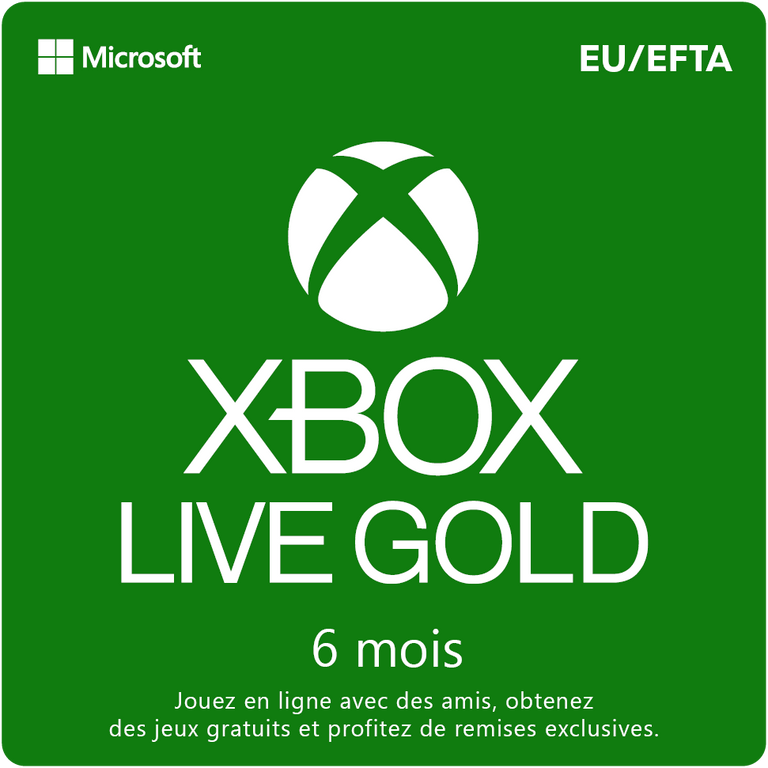Xbox Live Gold 6 mois