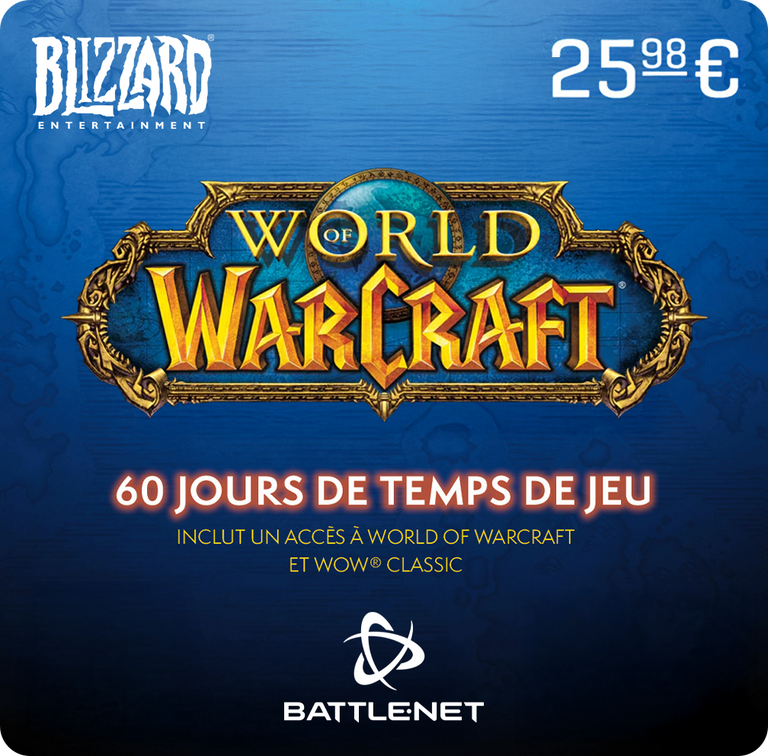 Carte World Of Warcraft 60 jours