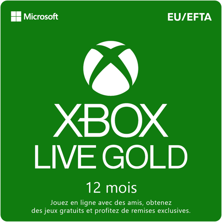 Xbox Live Gold 12 mois